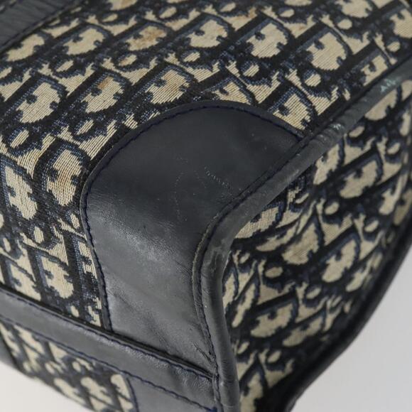 Christian Dior Trotter Canvas Hand Bag Navy Auth 155088